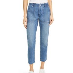 Trave 31x27 Deja Utility Pant Instant Karma 0980 straight pockets raw hem blue